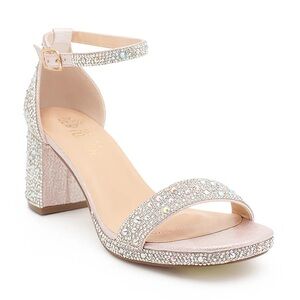 Elegant Rhinestone Embellished Heel- White